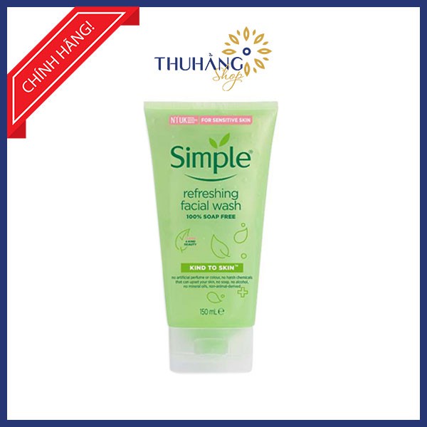 Sữa Rửa Mặt Simple Gel Kind To Skin Refreshing Facial Wash Gel 150ml