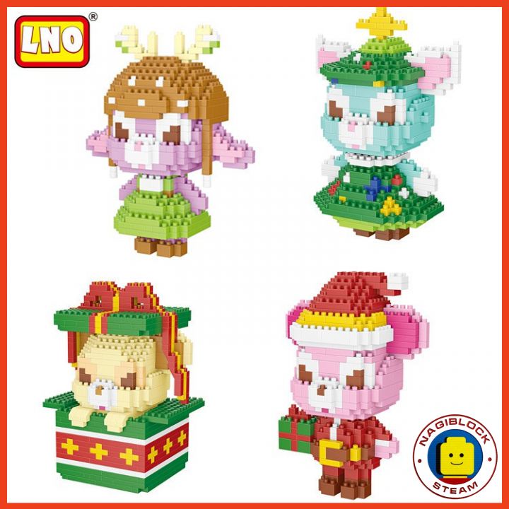 Bộ lắp ghép mô hình nhân vật hoạt hình Noel cho bé nanoblock LNO 332-335