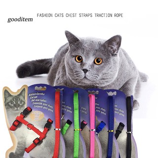 Dây dắt mèo cưng/cún cưng đảm bảo an toàn với vòng cổ điều chỉnh được bằng chất liệu nilon