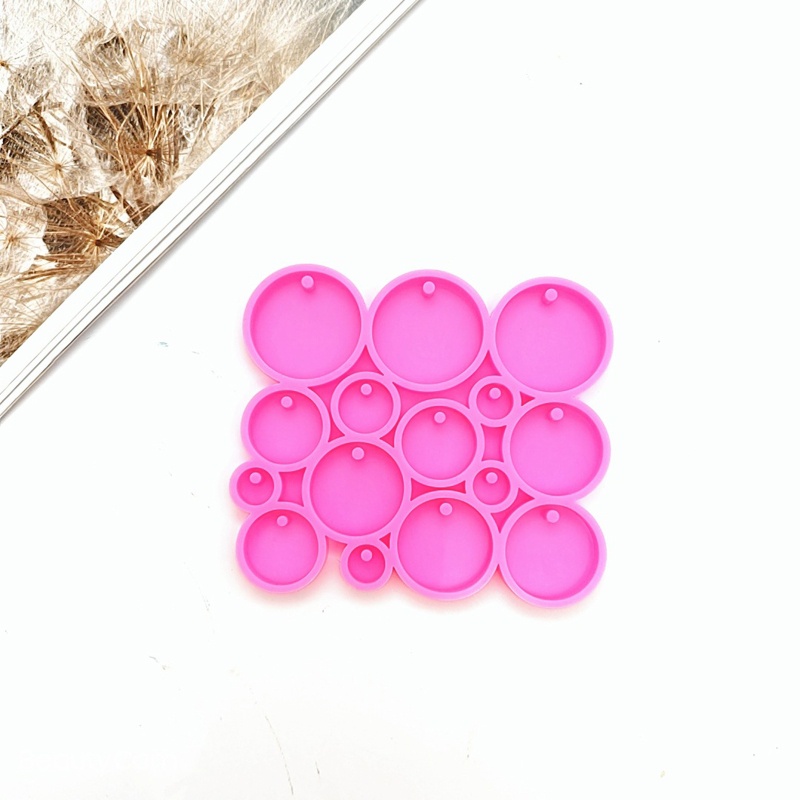 Khuôn Silicone Hình Tròn Làm Bông Tai Epoxy DIY