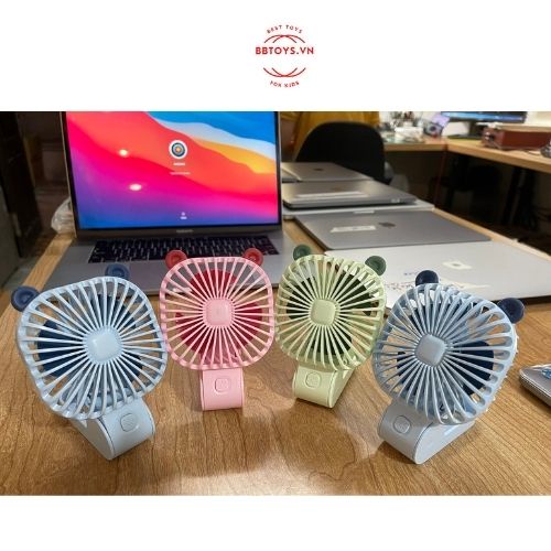 Quạt mini cầm tay, để bàn, có tích điện, hình siêu dễ thương (BBTOYS: 77)
