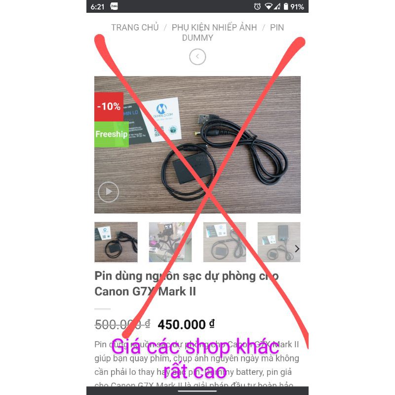 RX100, G7X pin giả lập dummy mọi dòng máy, canon G5X G7X, G9X, SX620, SX720, SX730 mã NB-13L , RX100 mã NP-BX1...