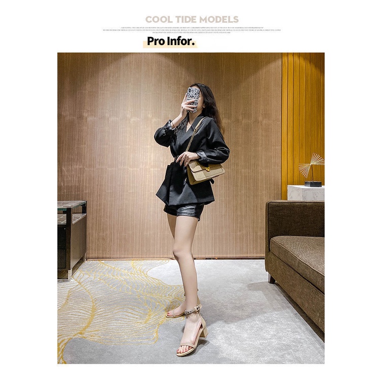 Xăng đan Chiến Binh Phối Dây Xích Kim Loại Thời Trang Mùa Hè 2023 Cho