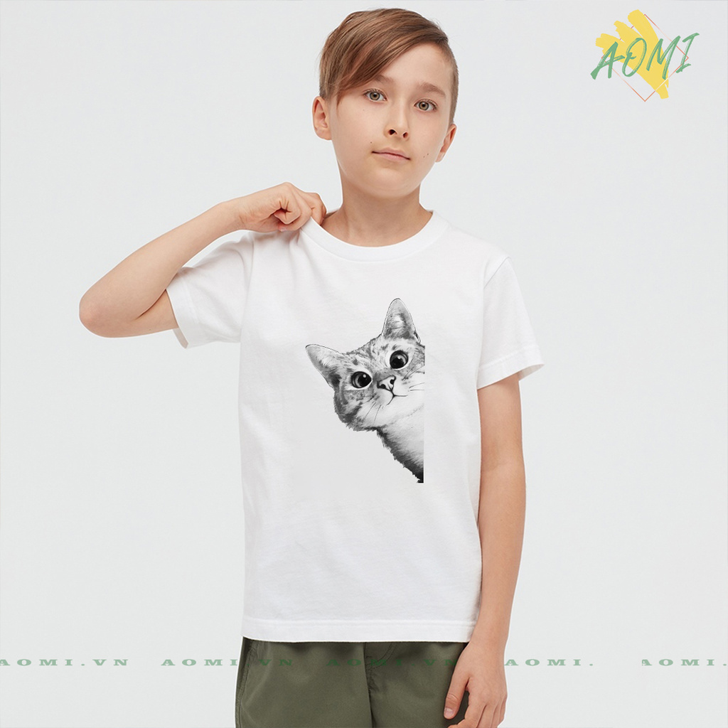 ÁO THUN UNISEX MÈO COOL WHAT PHÔNG NAM NỮ GIA ĐÌNH CẶP ĐÔI CÓ SIZE TRẺ EM AOMIVN