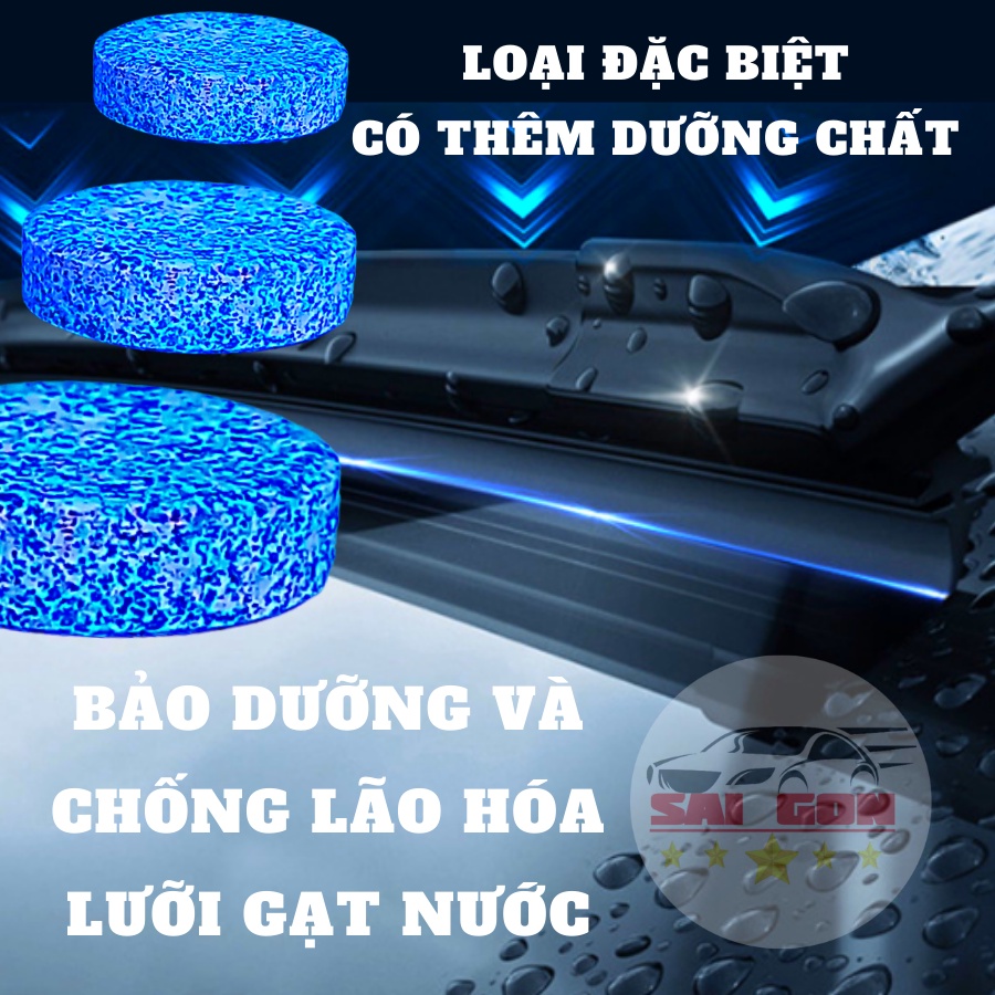 Viên sủi rửa kính xe ô tô, cho kính chắn gió của bạn luôn sáng bóng, đem lại cho bạn cảm giác lái an toàn thoải mái hơn.