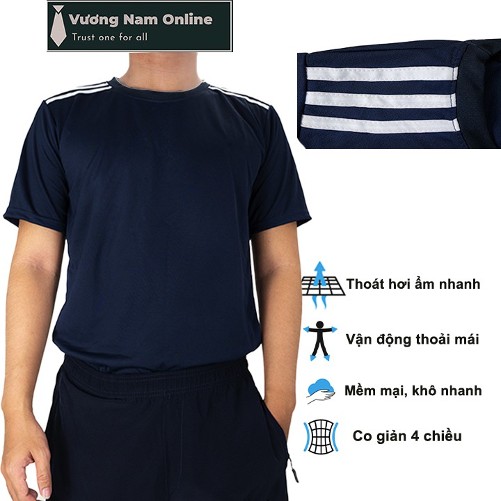 Áo thun nam ngắn tay cổ tròn thể thao trơn đẹp vải xuất dư nhiều loại VN23A | BigBuy360 - bigbuy360.vn