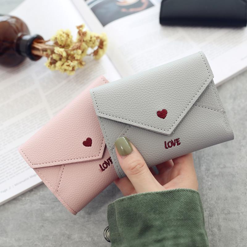 Small wallet female short wallet thin new student Korean female card multi-digit mini wallet
