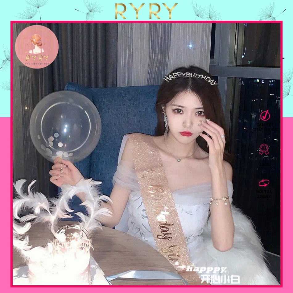 Cài Tóc Chữ HAPPY BIRTHDAY, Bờm Tóc Sinh Nhật Đính Đá Kim Cương Lấp Lánh Sang Trọng Dành Cho Nữ