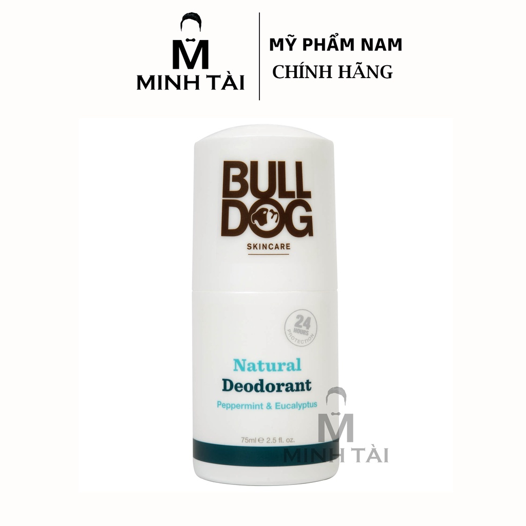 Lăn Khử Mùi Cho Nam BULLDOG Peppermint &amp; Eucalyptus Natural Deodorant - 75ml - Hàng Chính Hãng