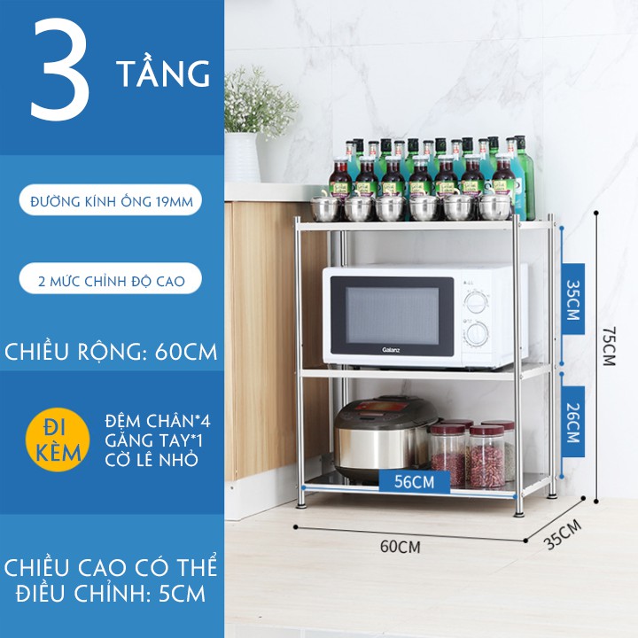 [KỆ NHÀ BẾP 𝗜𝗡𝗢𝗫 𝟯𝟬𝟰 CHÍNH HÃNG] kệ để nồi cơm điện, nồi chiên, lò vi sóng bằng inox không gỉ 304, giá đa năng bếp Việt