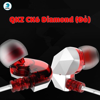 Tai nghe nhét tai Bluetooth QKZ CK6 Diamond (Đỏ, Xanh Dương)