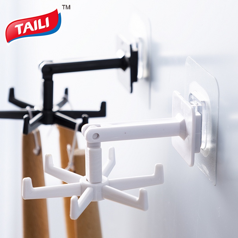 Móc treo đồ dùng nhà bếp TAILI xoay 360 độ không cần khoan tường dễ thương