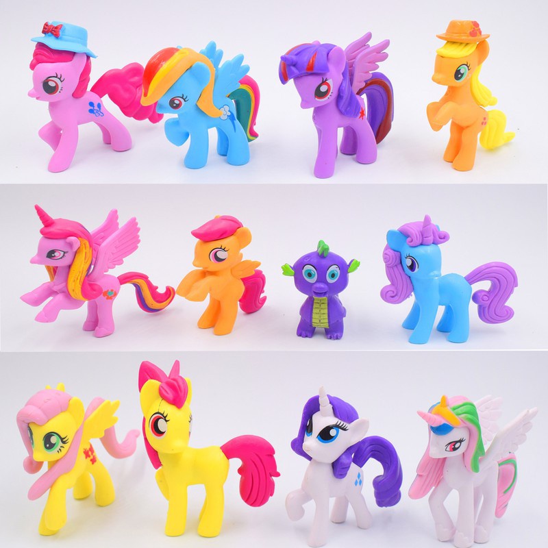 Ngựa Pony thiên thần set 12 con loại to | Ngựa thiên thần Poly