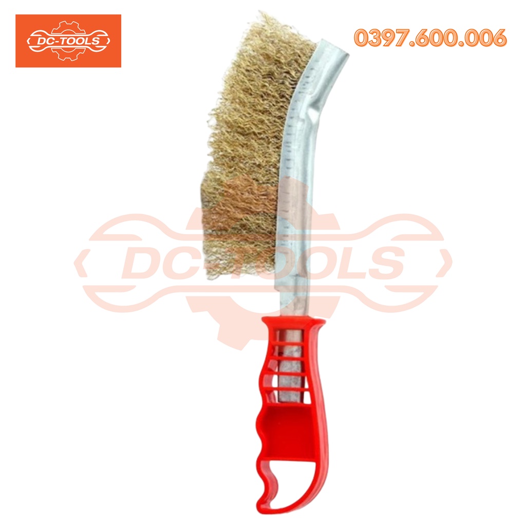 Chổi đánh rỉ sắt bàn chải đồng cán đỏ sét cầm tay loại đẹp, DỤNG CỤ CẦM TAY DC-TOOLS