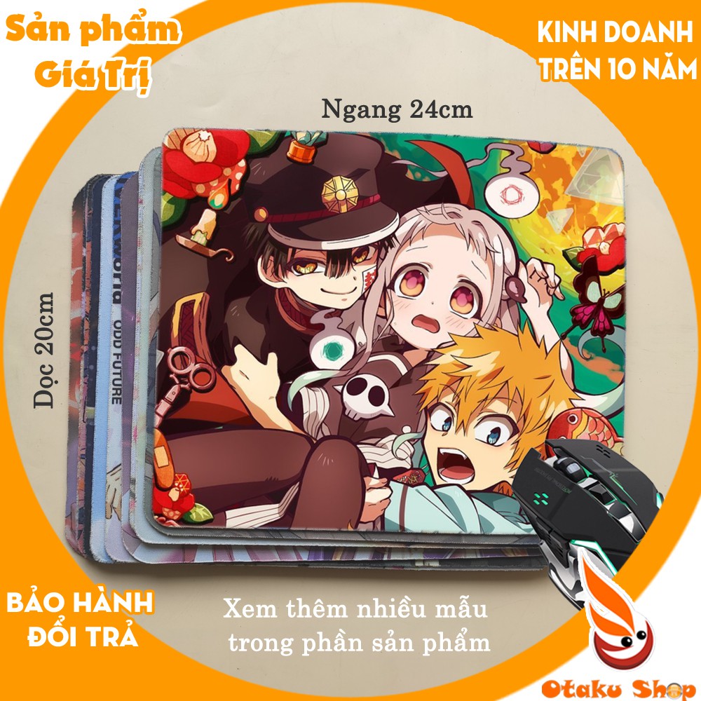 &lt;18 mẫu&gt;Lót chuột máy tính Anime Jibaku Shounen Hanako kun cỡ bàn di chuột lớn 20x24cm chất liệu mouse pad cao su