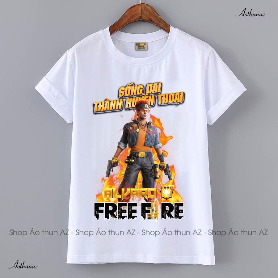 Áo thun Free Fire in hình Alvaro Rank Đại Kiện Tướng - Mẫu mới F2398