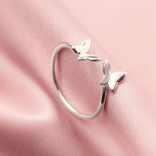 Nhẫn nữ nhẫn bạc s925 hình đôi bướm buterfly Cá jewelry NB146