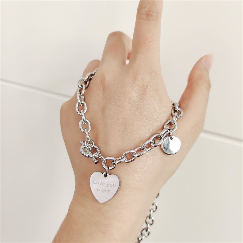 Vòng cổ choker mặt dây hình trái tim cá tính phong cách hip hop Hàn Quốc