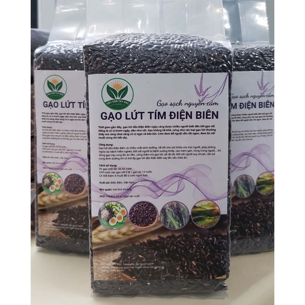 2kg gạo lứt dẻo Điện Biên Gạo lứt đen (tím than) Ngọc Linh hữu cơ Giảm cân hiệu quả eatclean healthy tốt cho sức khỏe