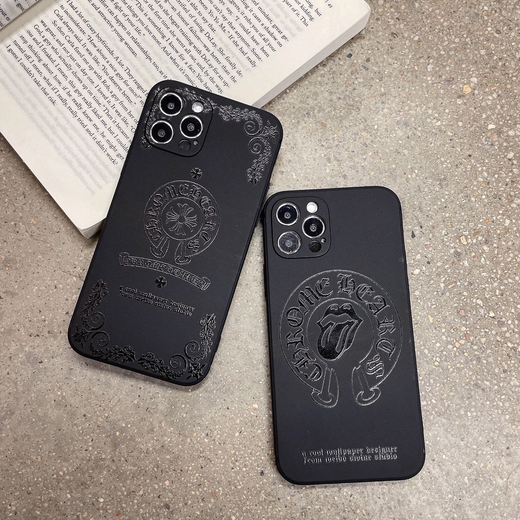 Ốp Lưng Iphone Cạnh Vuông C.Hro.me H.earts,  BVC ,BVC Iphone5/5s/6/6plus/6s/6splus/7/7plus/8/8plus/x/xr/xs/11/12/pro/