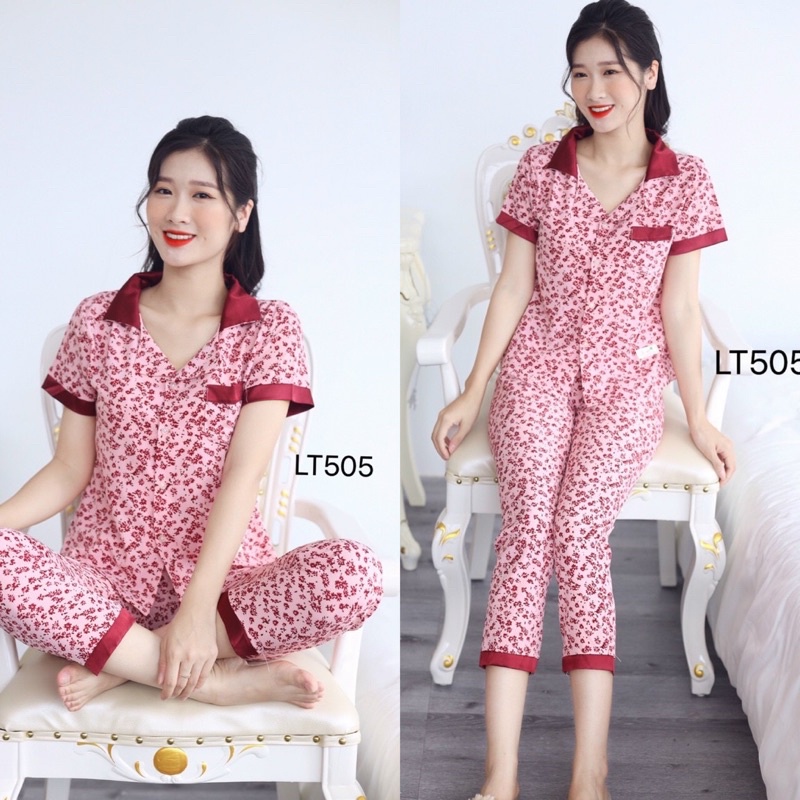 Bộ pijama lụa , chất mềm mại thoáng mát, không nhăn, đủ size