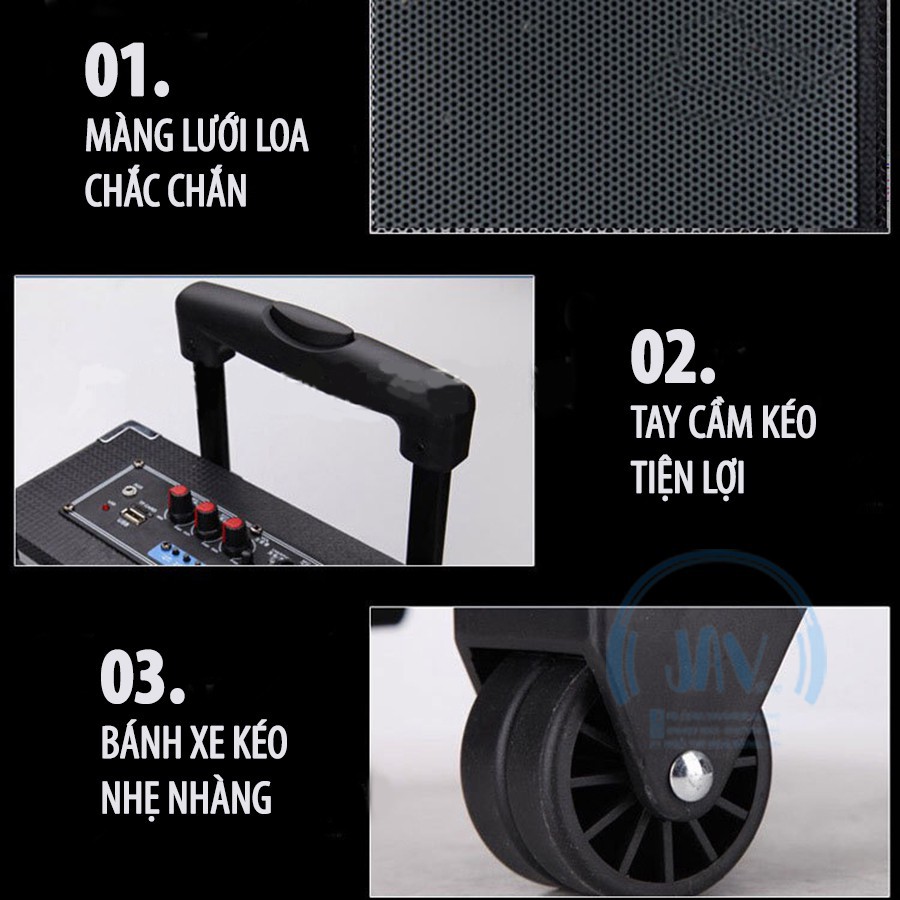 Loa Karaoke Thùng Bluetooth Kẹo Kéo- Công Suất Lớn-Chất Liệu Gỗ-Kết Nối Được Guitar