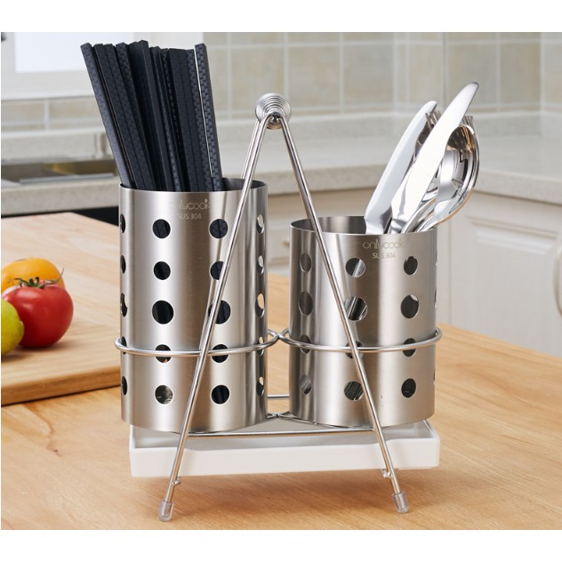 Giá đựng muỗng đũa inox 304 - Onlycook 20.5x12.5x26.5cm, 1150g (KHÔNG KÈM KHAY)