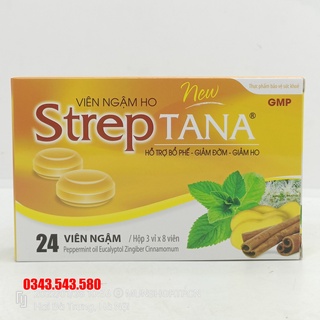 Viên ngậm ho streptana vỉ 24 viên