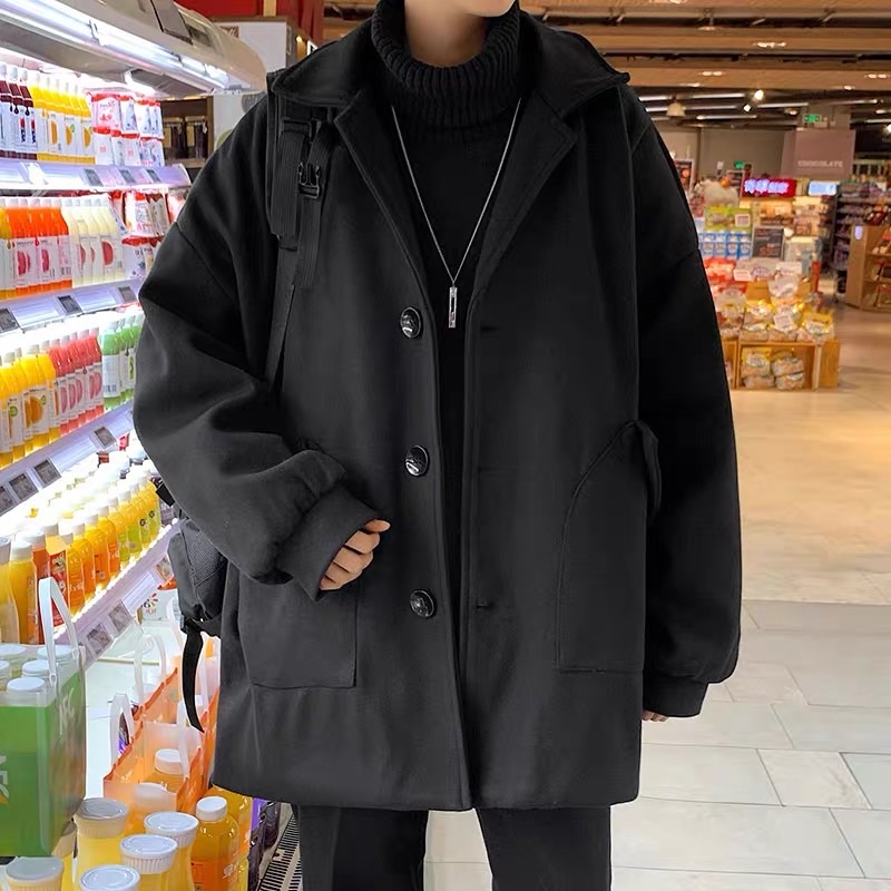 Áo khoác dạ Nam dáng ngắn Hàn Quốc