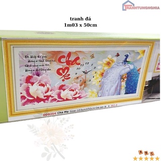 Tranh đính đá cha mẹ 1m03 x 50cm