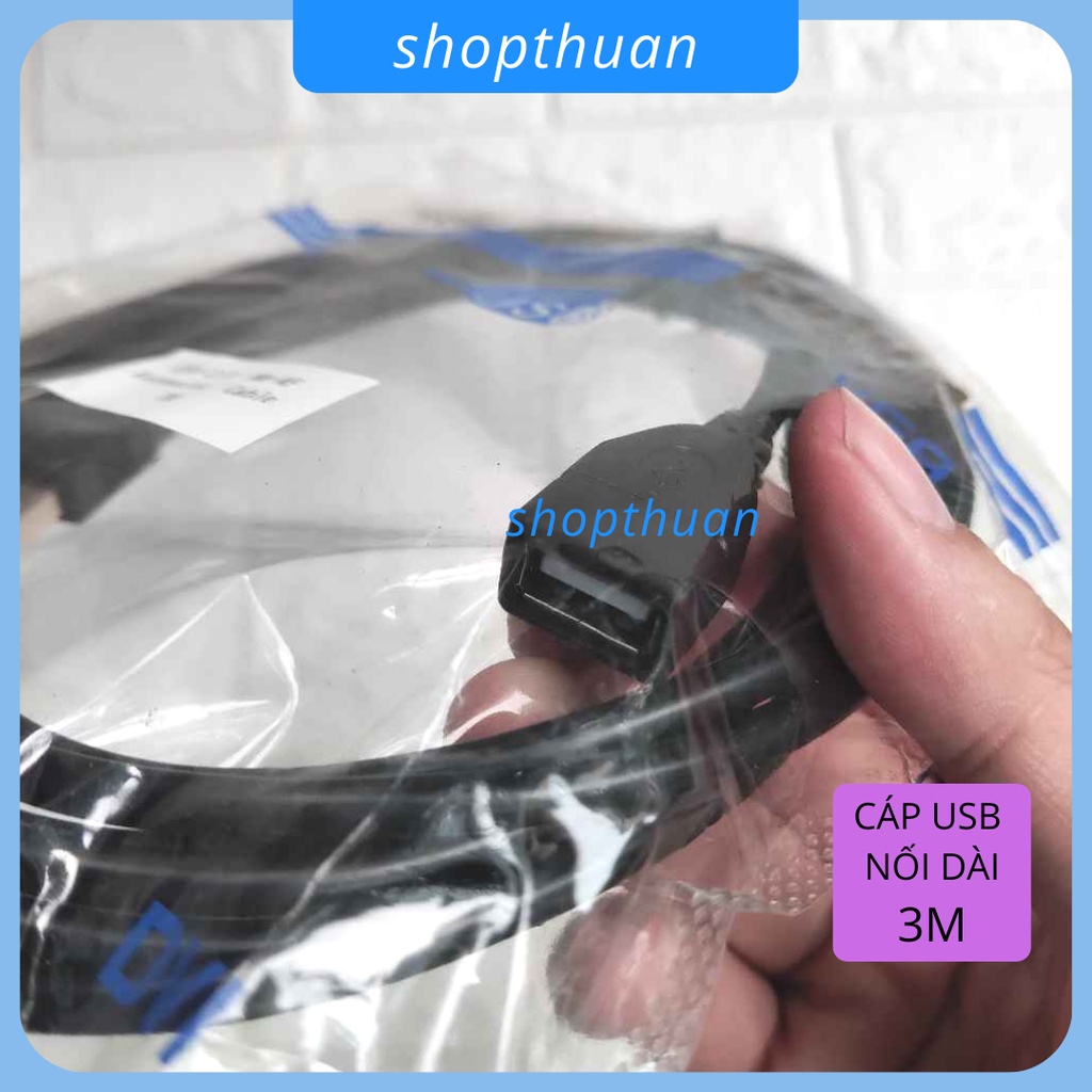 Cáp USB nối dài 3 mét - Cáp có 1 đầu âm và 1 đầu dương
