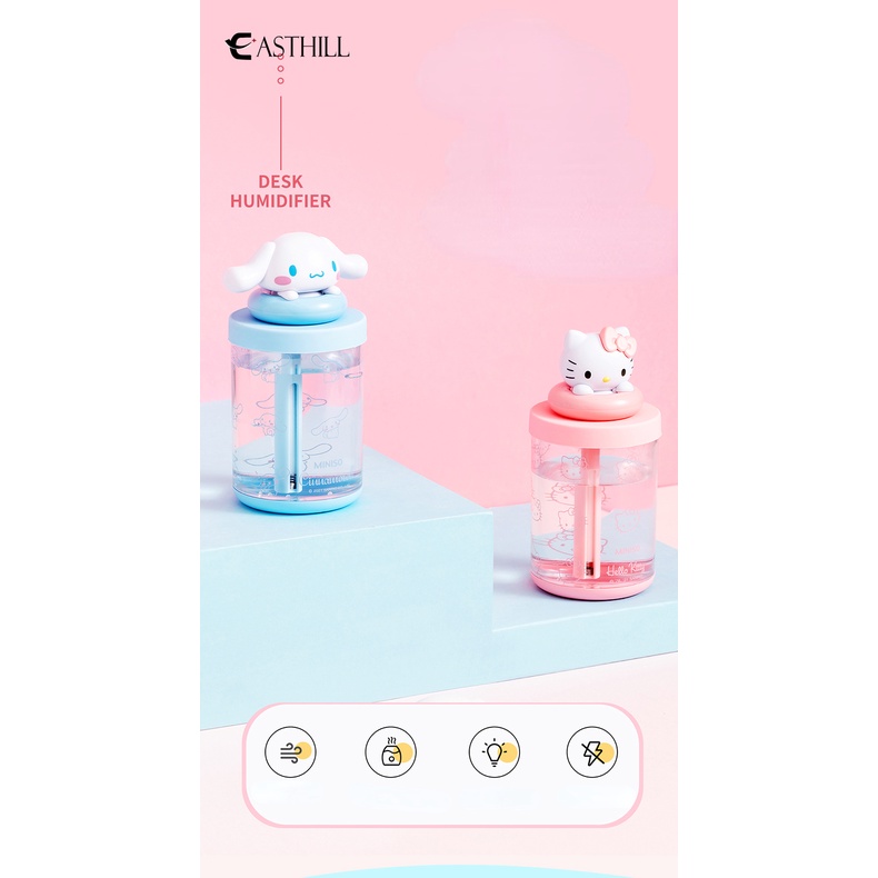 Máy Phun Sương Tạo Ẩm Hình Mèo Sanrios / Cinnamoroll / Kitty Dạ Quang Dễ Thương Dùng Trang Trí