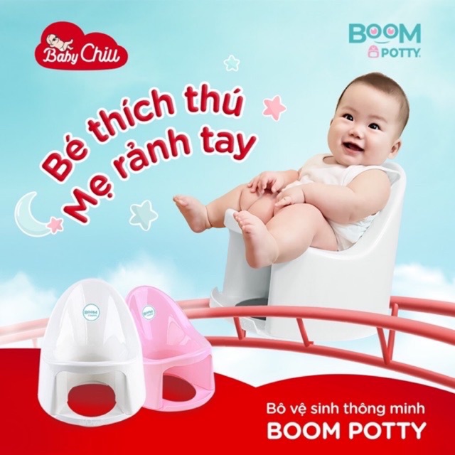 (Chính hãng - Tặng Quà cho bé) Bô vệ sinh trẻ em, bô cho bé Boom Potty cho bé 8 tháng đến 4 tuổi có chỗ rửa trực tiếp