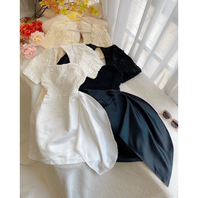 ĐẦM BIGSIZE REN CHÉO VẠT DỰ TIỆC