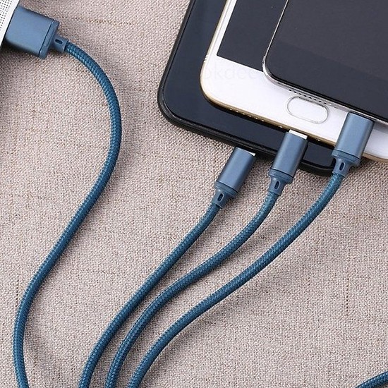 Cáp Sạc 3 Đầu Remax RC-131TH-Type C-Micro Usb