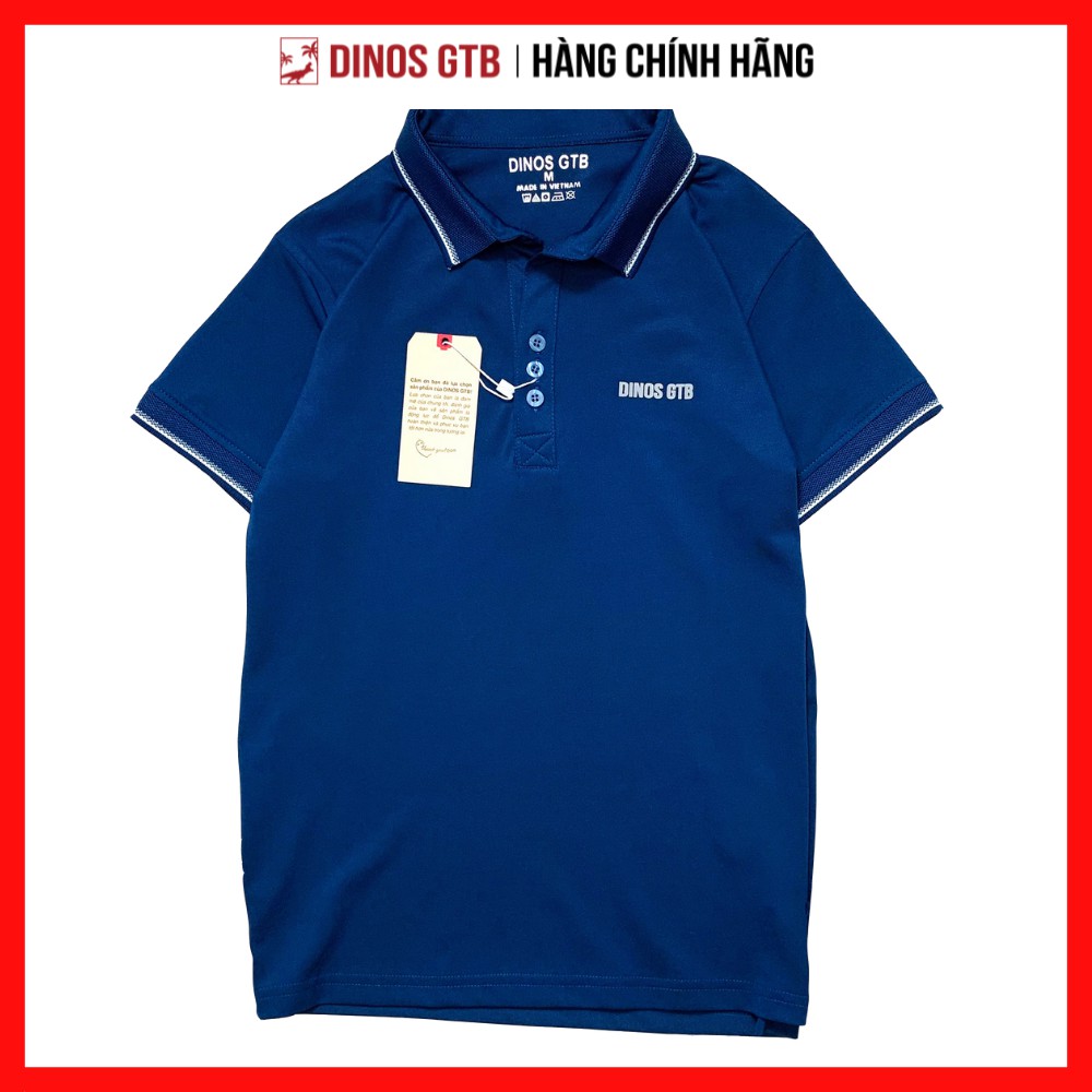 Áo thun POLO nam ngắn tay cổ bẻ CÁ SẤU THÁI 4 chiều DINOS, MÀU XANH CỔ VỊT/XANH COBAN