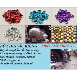 COMBO 2 bộ chụp ốc kiểng xe máy đủ màu sắc