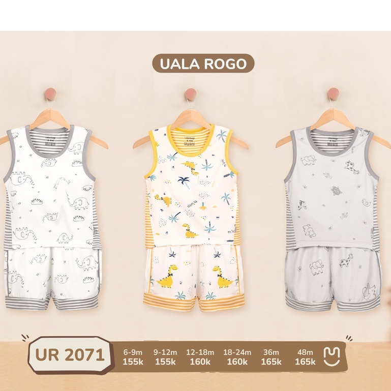 Bộ Ba Lỗ Uala Rogo chất vải Bamboo cao cấp mềm mịn thoáng mát thấm hút tốt in họa tiết biển cho bé trai bé gái 2071