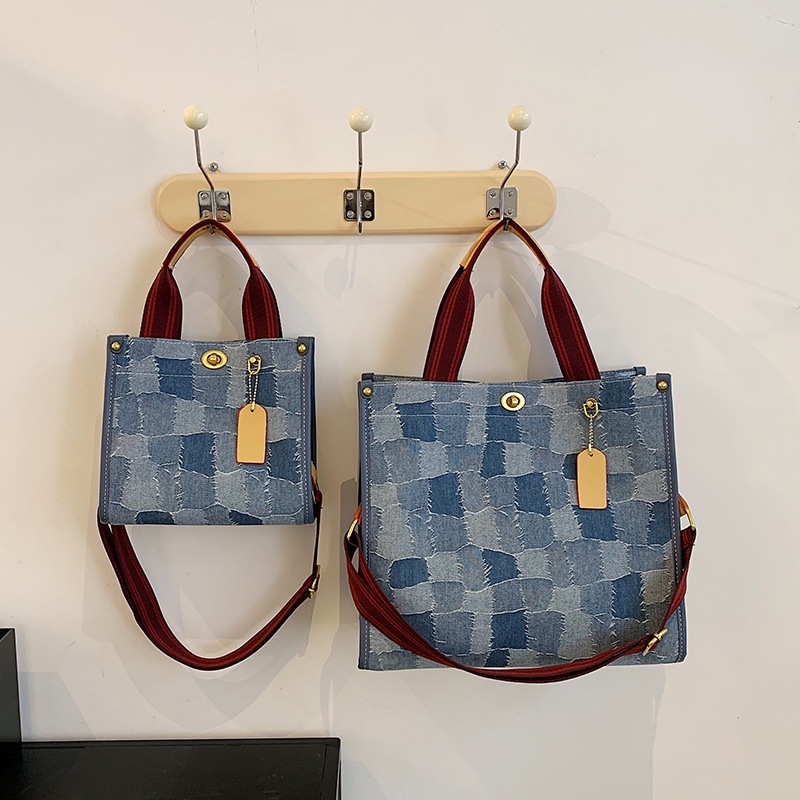 Túi Tote Xách Tay Đeo Vai Chất Liệu Denim Kích Thước Lớn 2022 Mới Dành Cho Nữ