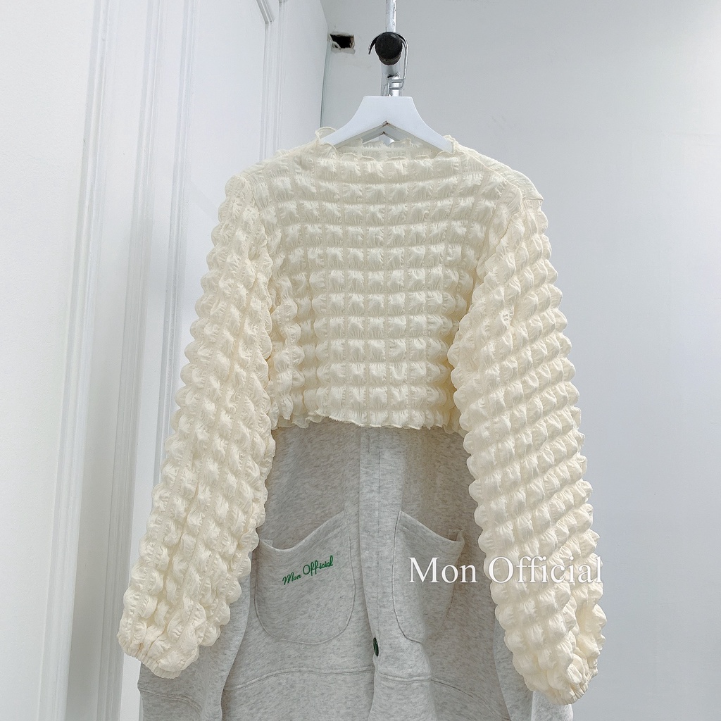 SS0331 Áo nữ chất vải xốp phồng dài tay cổ 3 phân nhiều màu