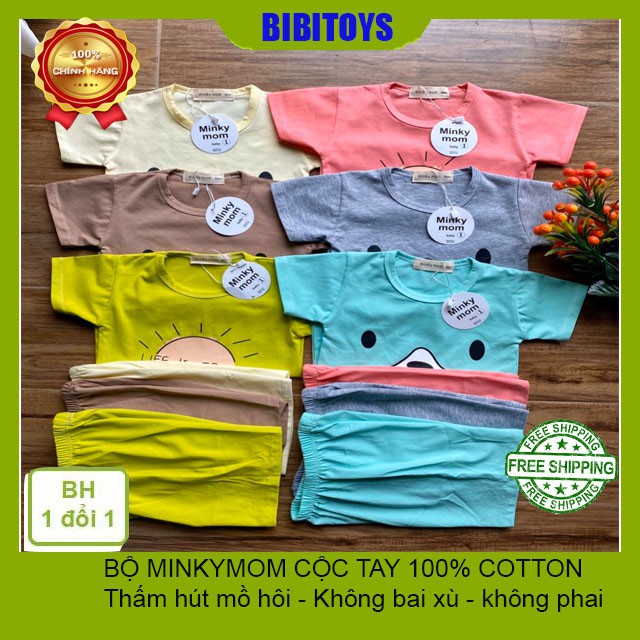 [HÀNG LOẠI 1] Bộ MINKY MOM Cộc Tay Cotton 4 chiều in Hình siêu yêu cho bé trái/gái