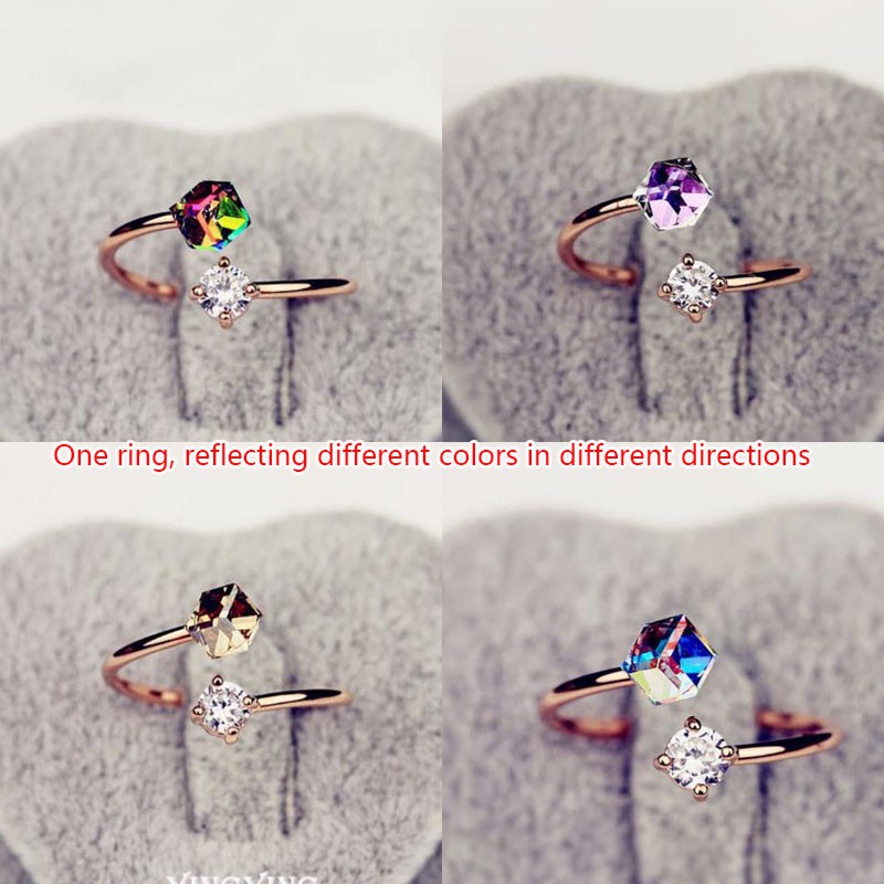 Nhẫn Cưới Màu Vàng Hồng Đính Đá Zircon Cổ Điển