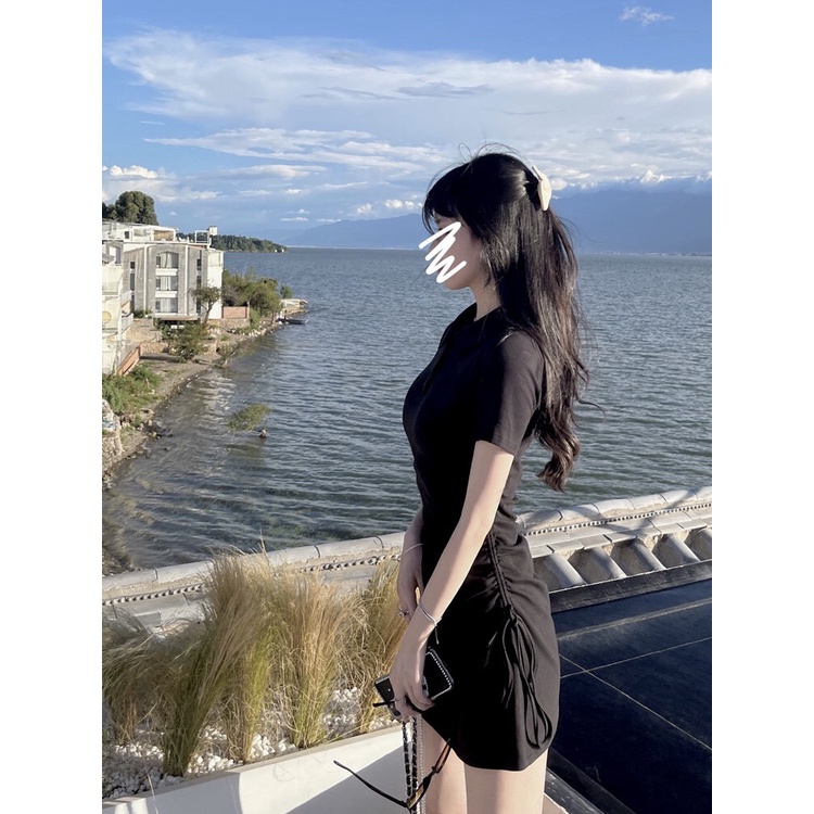 💃 Đầm Polo Body Dây Rút Hông Cộc Tay Dáng Ôm 3 Màu