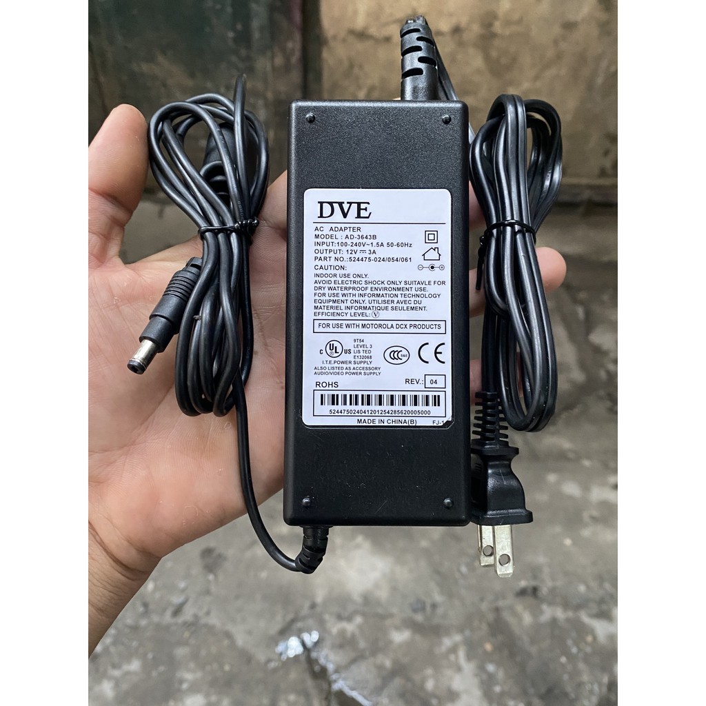 Adapter nguồn 12V-3A DVE chính hãng