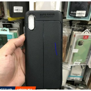 Ốp lưng Cho Xiaomi Redmi 9A autofocus giả da chống sốc màu đen