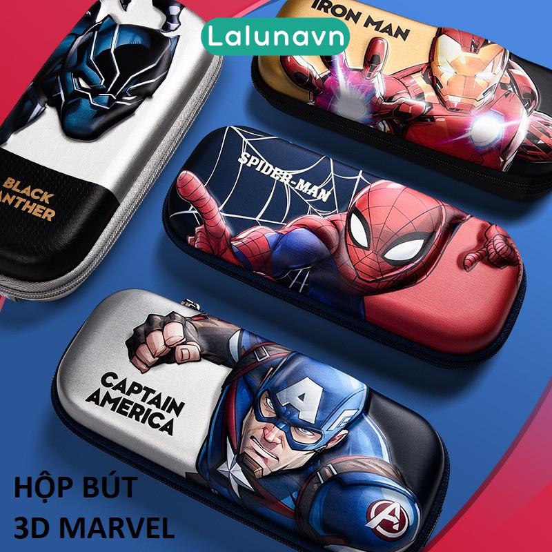 Hộp bút 3D cute MỚI đa năng nhiều ngăn siêu nhân Marvel chính hãng Lalunavn - B58