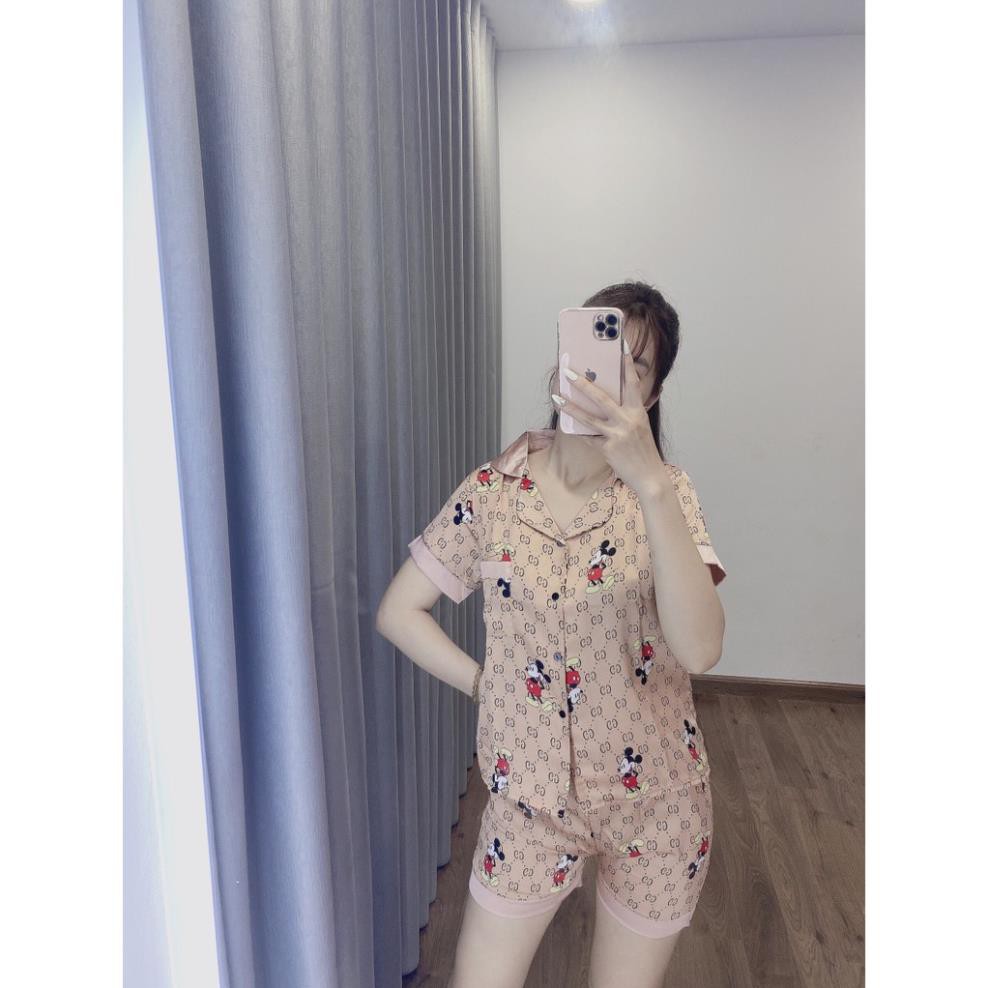 Bộ Đồ Pijama Lụa ,Bộ Lụa Satin Quần Cộc Áo Cộc Họa Tiết Cao Cấp [Kèm Ảnh Thực Tế Sp] | BigBuy360 - bigbuy360.vn