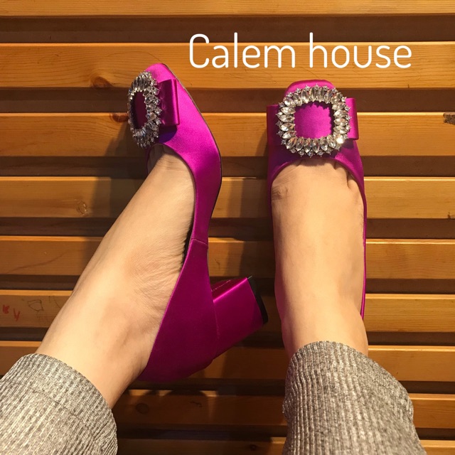 Giày đá vuông ZARA nơ vuông