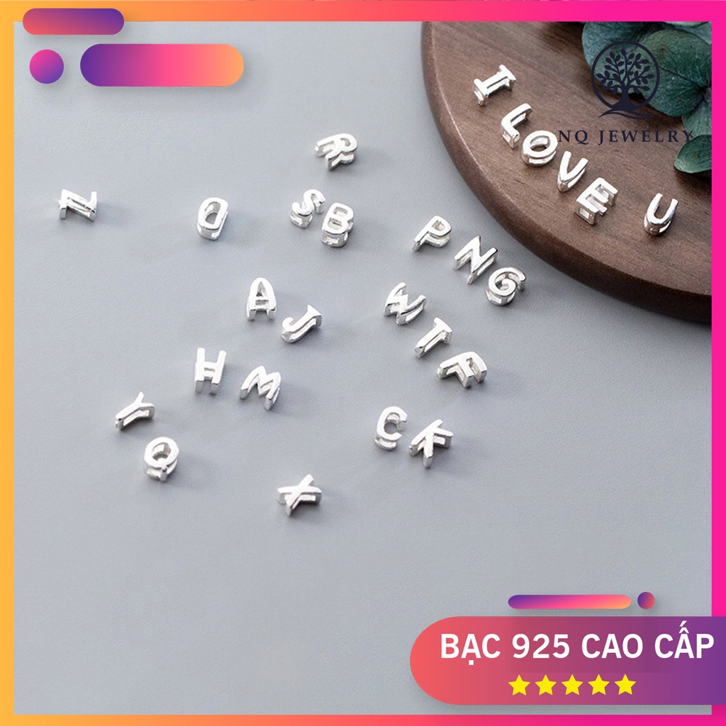 Charm bạc hình chữ cái