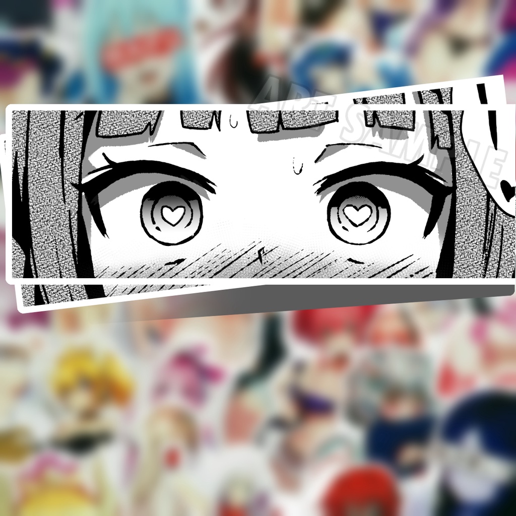 Nhãn dán Anime mắt Ahegao 2 miếng dán Nhật Bản ecchi Nhật Bản
